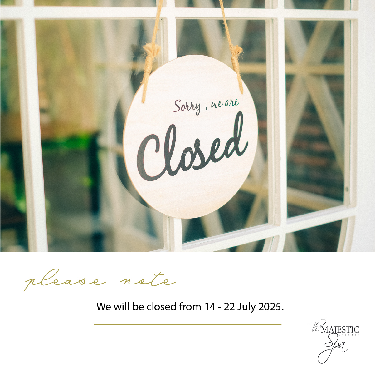 Notice: We will be closed from 14-22 July 2025.